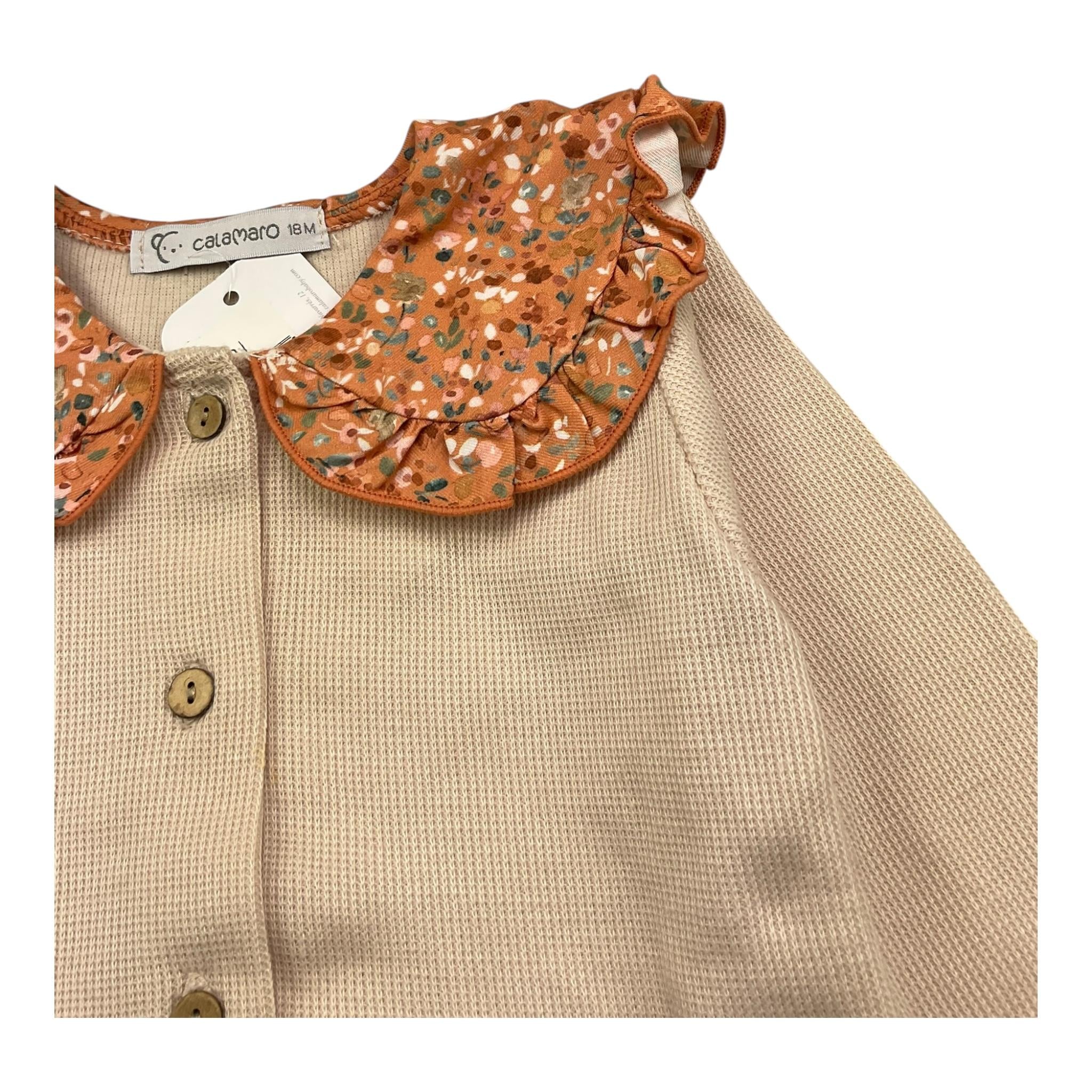 CALAMARO completo 2pz bicolore camicia-pantalone Beige per Neonata 17888 BEIGE CALAMARO 