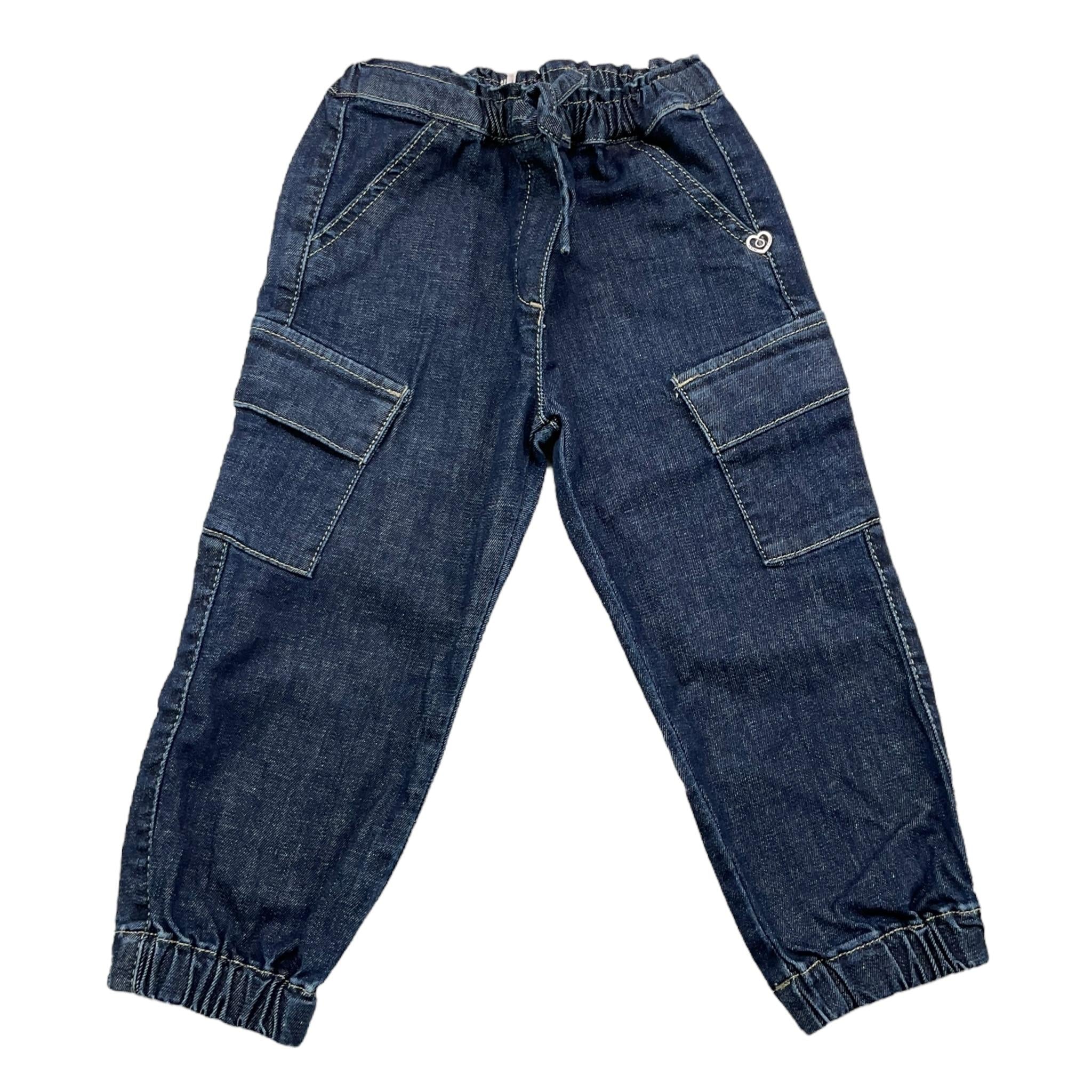PLEASE jeans tinta unita con elastico in vita Blu per Neonata PE58012G65X BLU PLEASE 