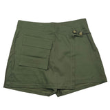 Monelli Kids Short Tinta Unita Con Elastico In Vita E Zip Verde Per Bambina