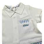 Le Bebe' Pagliaccetto Bicolore Mezza Manica Bianco/Azzurro per Neonato LBB1128 BIANCO/AZZURRO LE BEBE' 