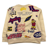 REPLAY felpa chiusa girocollo tinta unita con logo Panna per Bambino SB2067 PANNA REPLAY 