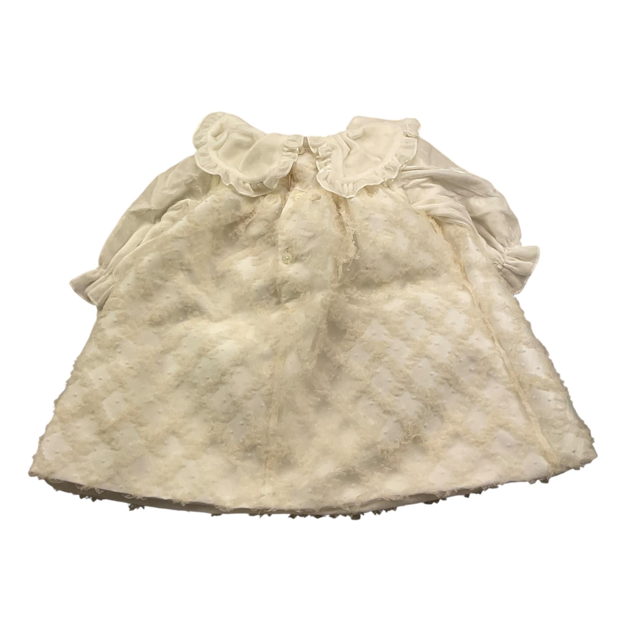 LA STUPENDERIA abito manica lunga tinta unita con maniche in ciniglia Panna per Neonata CCAB74 PANNA LA STUPENDERIA 