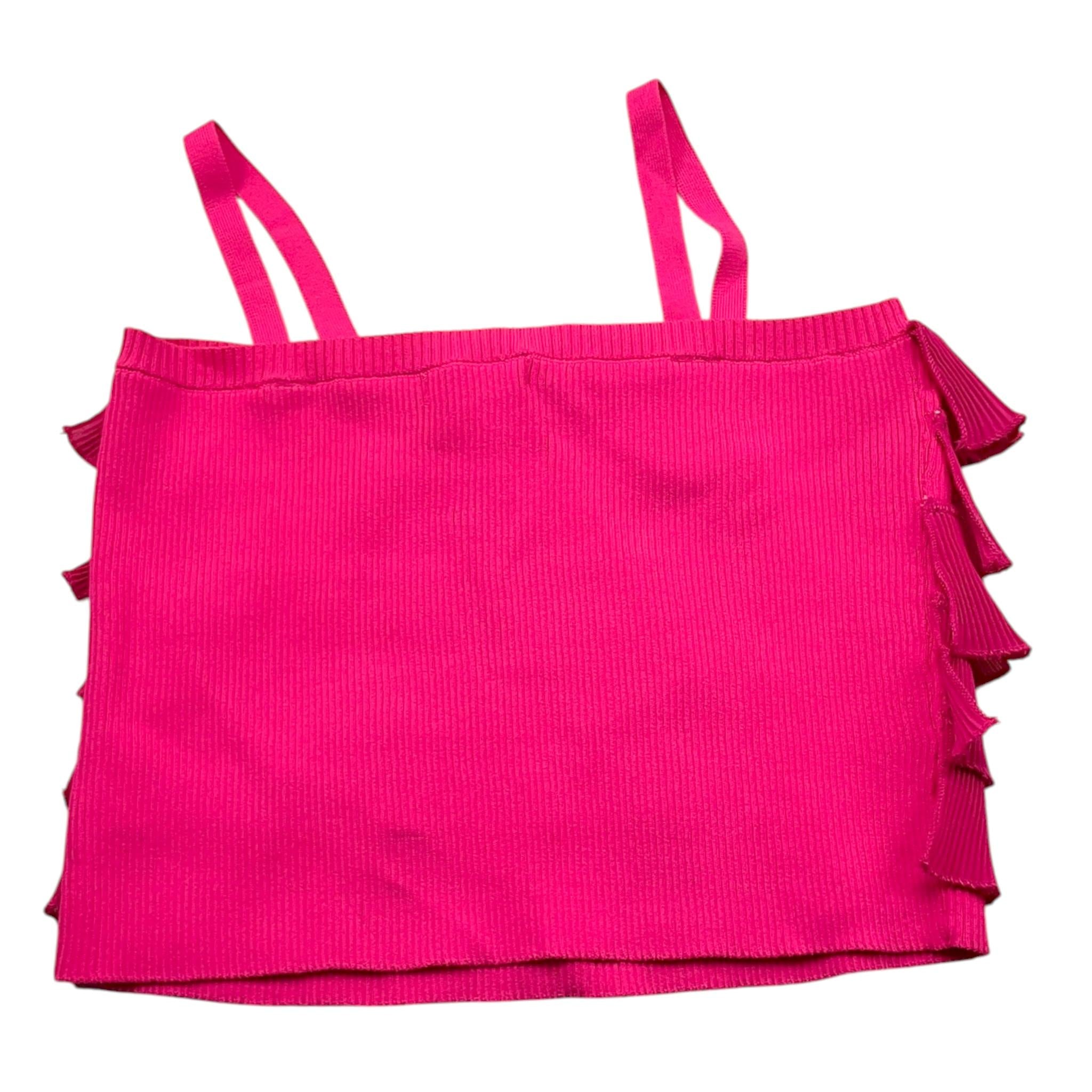 Met Top Tinta Unita con Rouches per Bambina ME291 FUXIA MET 