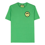 Barrow Kids T-Shirt Girocollo Tinta Unita Con Stampa In Contrasto Verde Per Bambino