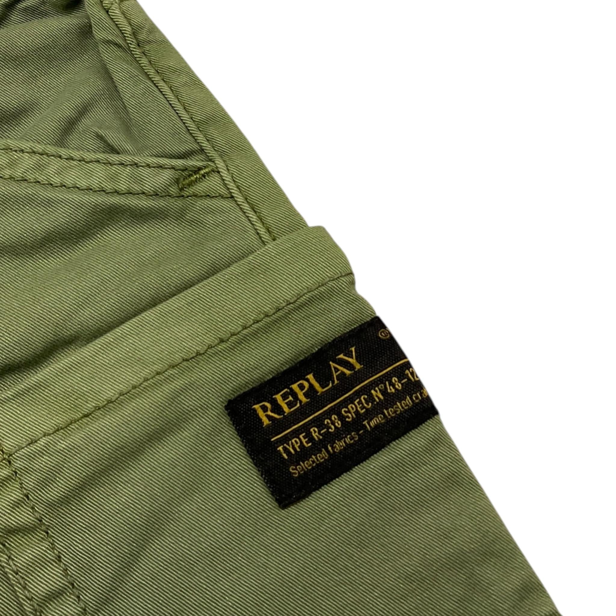 Replay Bermuda Tinta Unita con Girovita Regolabile per Neonato PB9504 VERDE REPLAY 