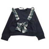 PICCOLA LUDO felpa tinta unita con rouches Blu per Bambina BS9WB046 BLU PICCOLA LUDO 