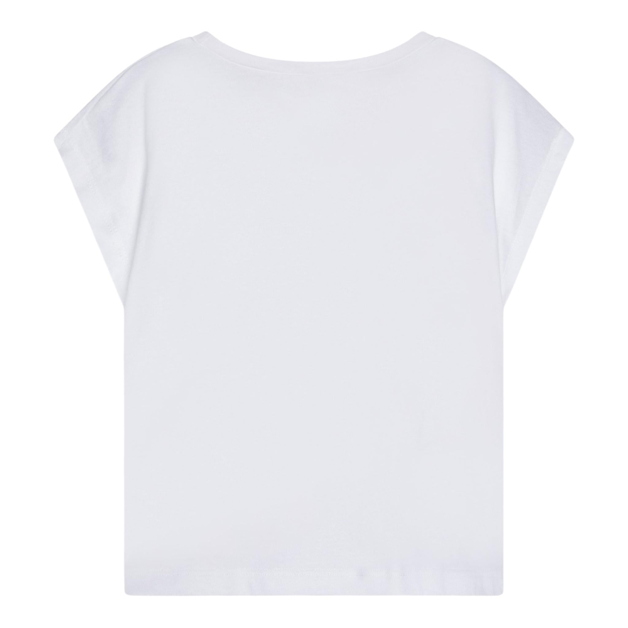 Billieblush T-Shirt Tinta Unita con Stampa Brillantini per Bambina U21036 BIANCO BillIEBLUSH 
