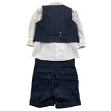 Shako' Completo 3 Pezzi Camicia-Panciotto-Pantlaone Blu Per Neonato