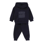 IL GUFO completo 2 pezzi felpa-pantalone tinta unita Blu per Neonato A24DP507M0107 BLU IL GUFO 