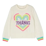 Billieblush Maglia Tinta Unita Girocollo con Stampa Panna per Neonata