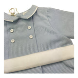 La Stupenderia Pagliaccetto Tinta Unita con Fantasia A Righe per Neonato CBPG53 AZZURRO LA STUPENDERIA 