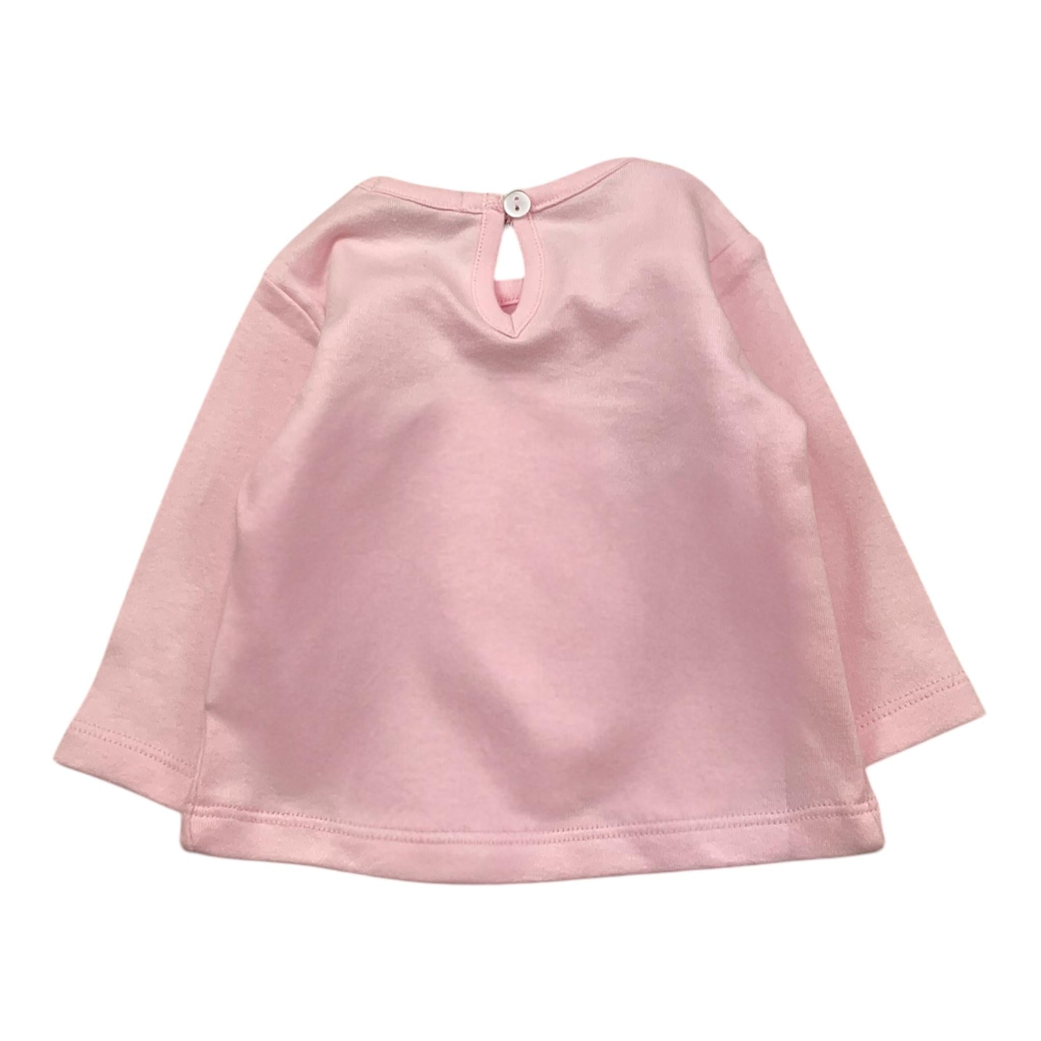 EMC shirt gircollo tinta unita con stampa Rosa per Neonata BX2273 ROSA EMC 