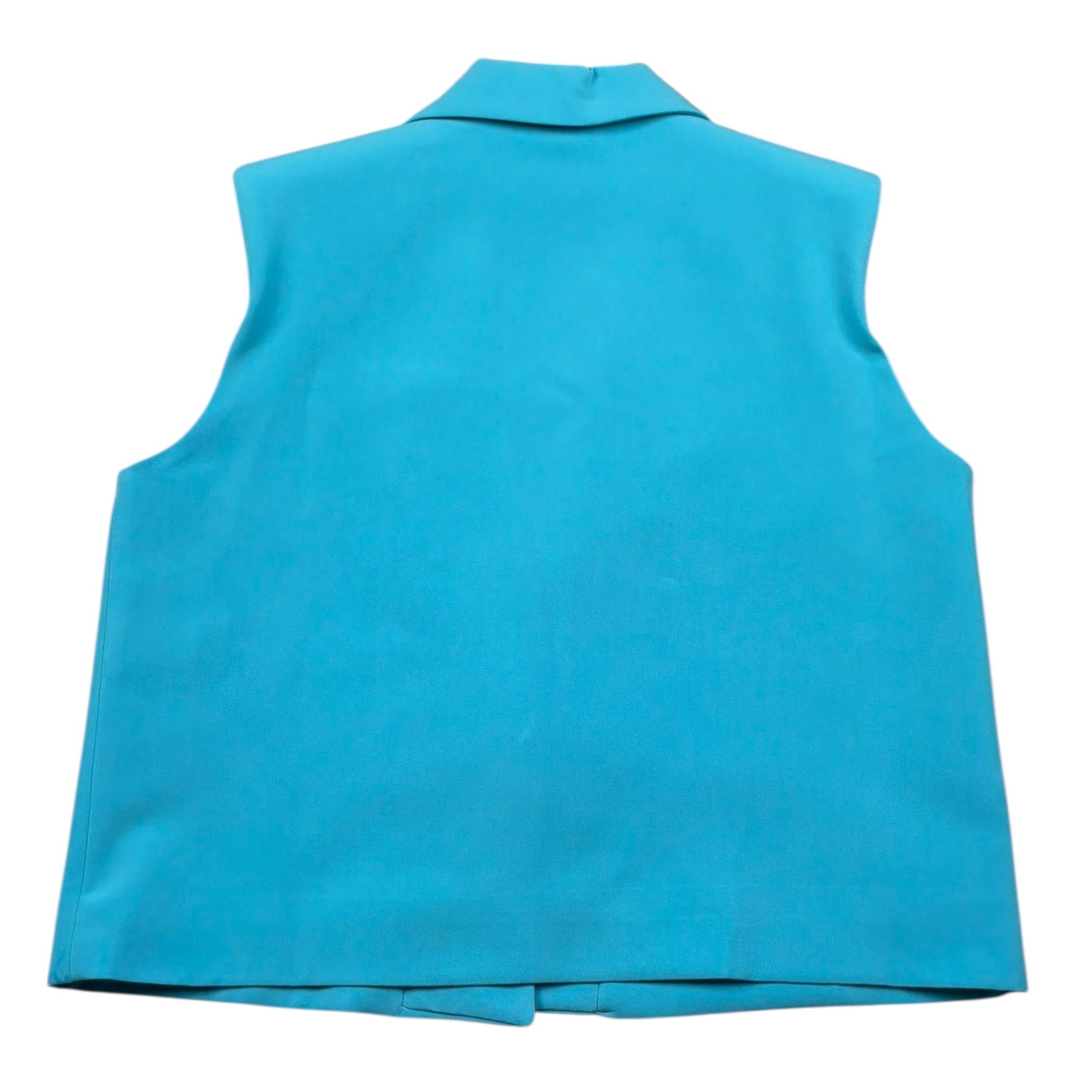 Gaelle Gilet Tinta Unita con Bottone per Bambina 2746JY00350 AZZURRO GAELLE 