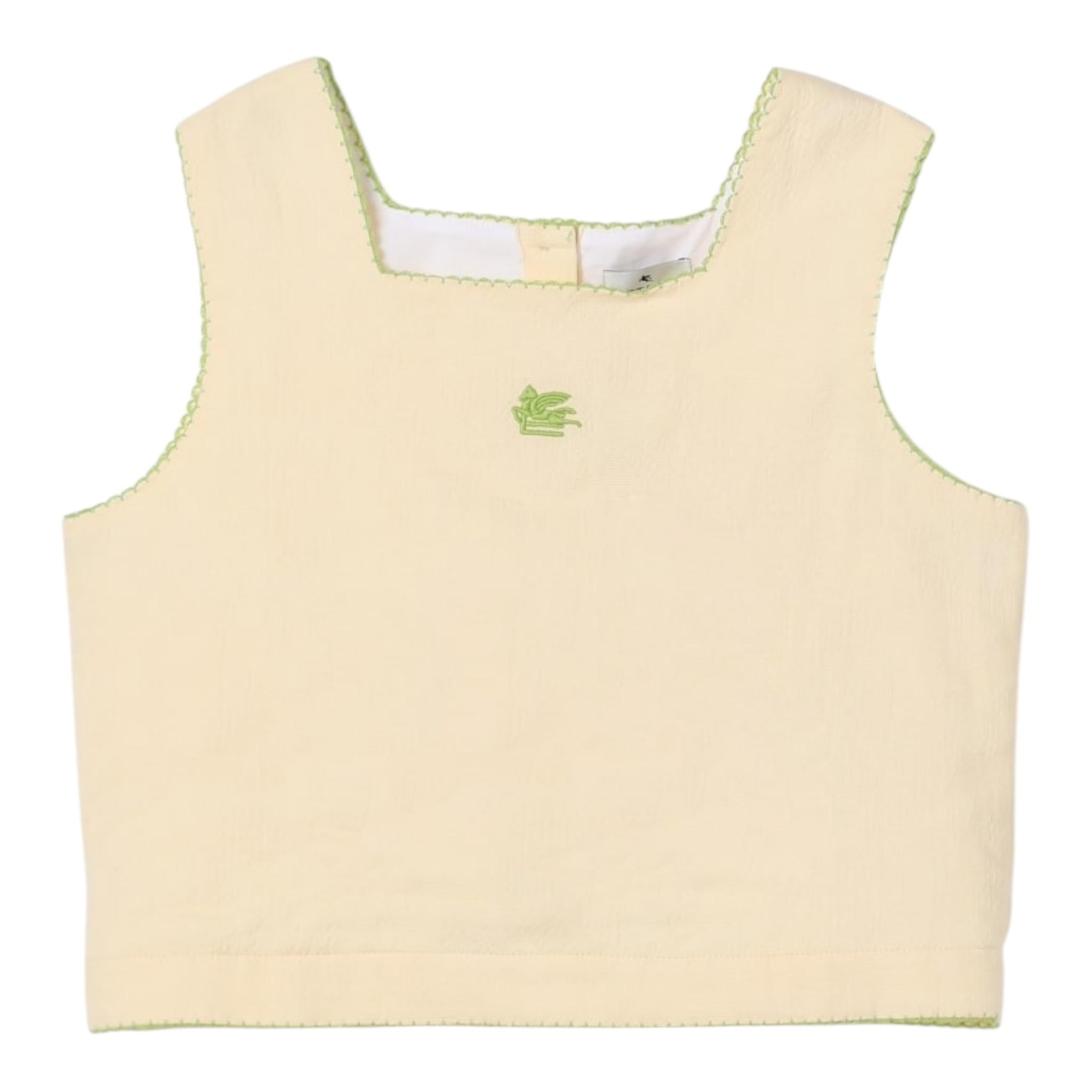 Etro Top Giromanica Tinta Unita con Logo per Bambina GW5A72 PAGLIA ETRO 