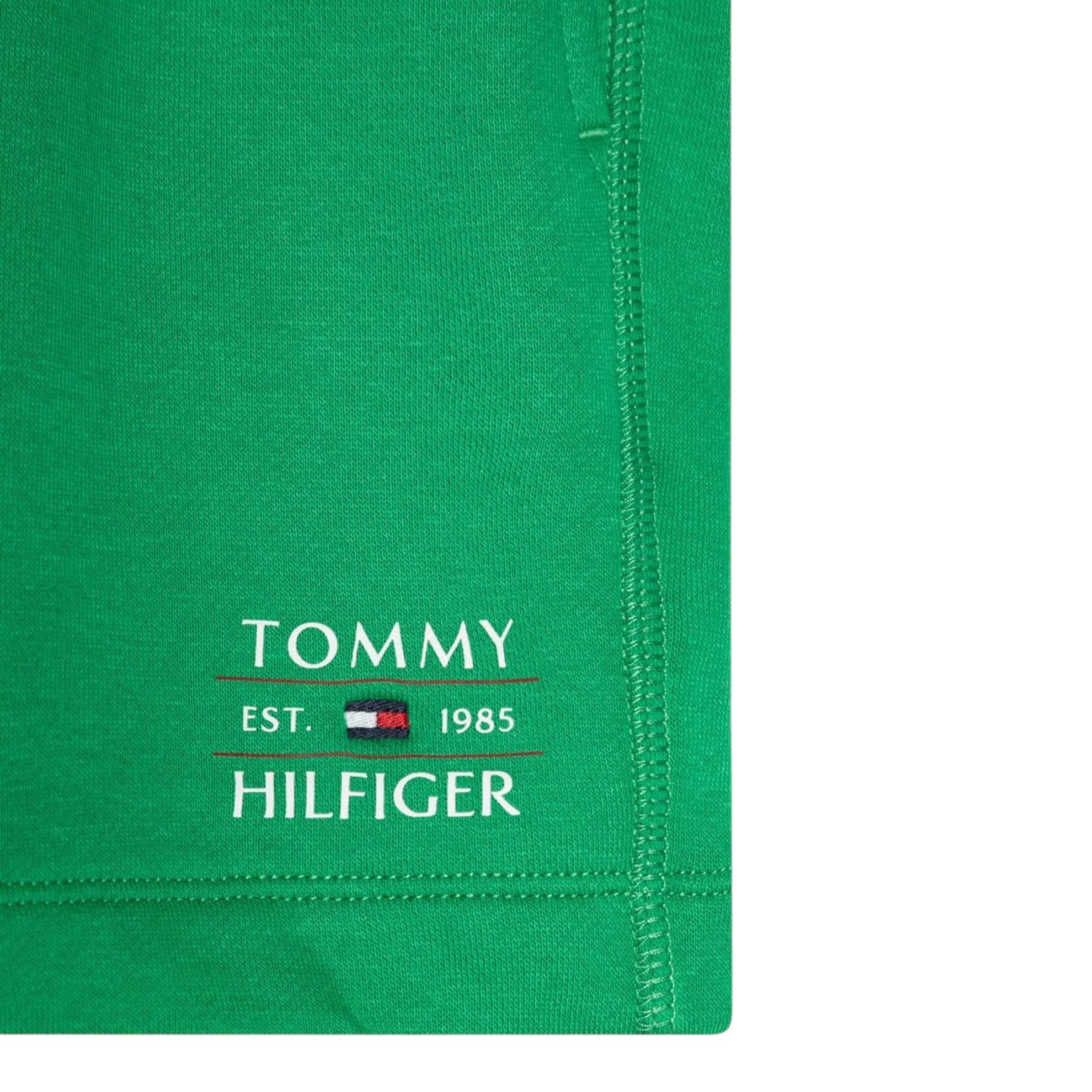 Tommy Hilfiger Bermuda Tuta Tinta Unita con Logo per Bambino KB0KB09481 VERDE TOMMY HILFIGER 