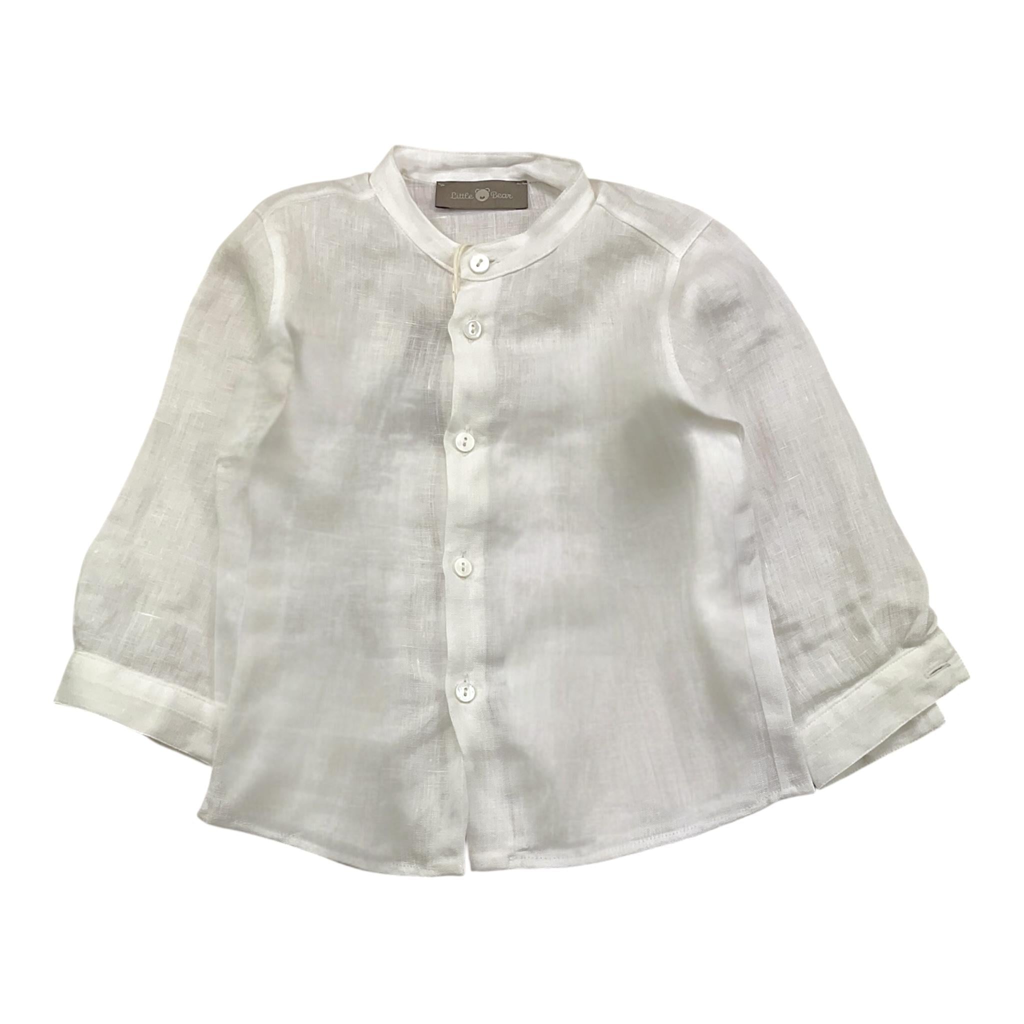 Little Bear Camicia Tinta Unita con Colletto Coreano per Neonato 8222N BIANCO LITTLE BEAR 