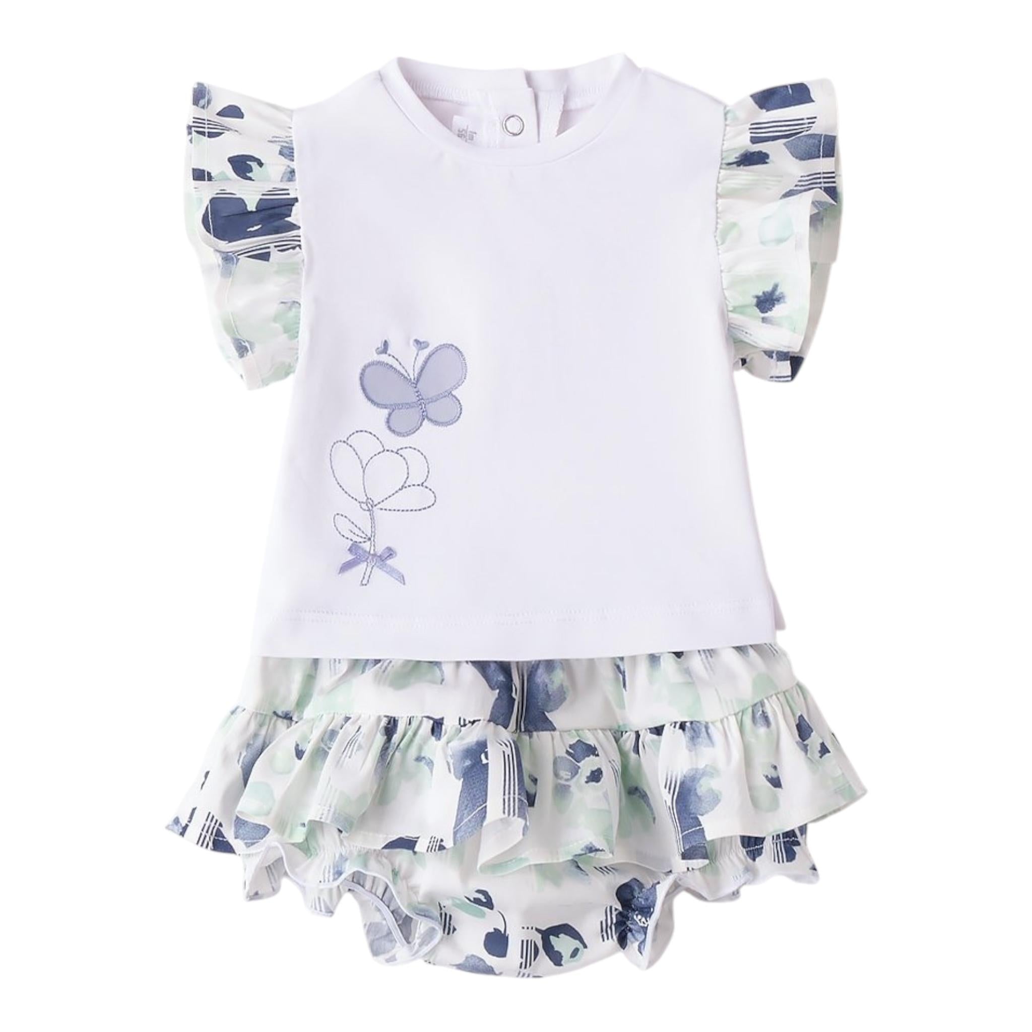 Minibanda Completo 2 Pezzi T-Shirt-Culotte per Neonata 3B786X BIANCO MINIBANDA 
