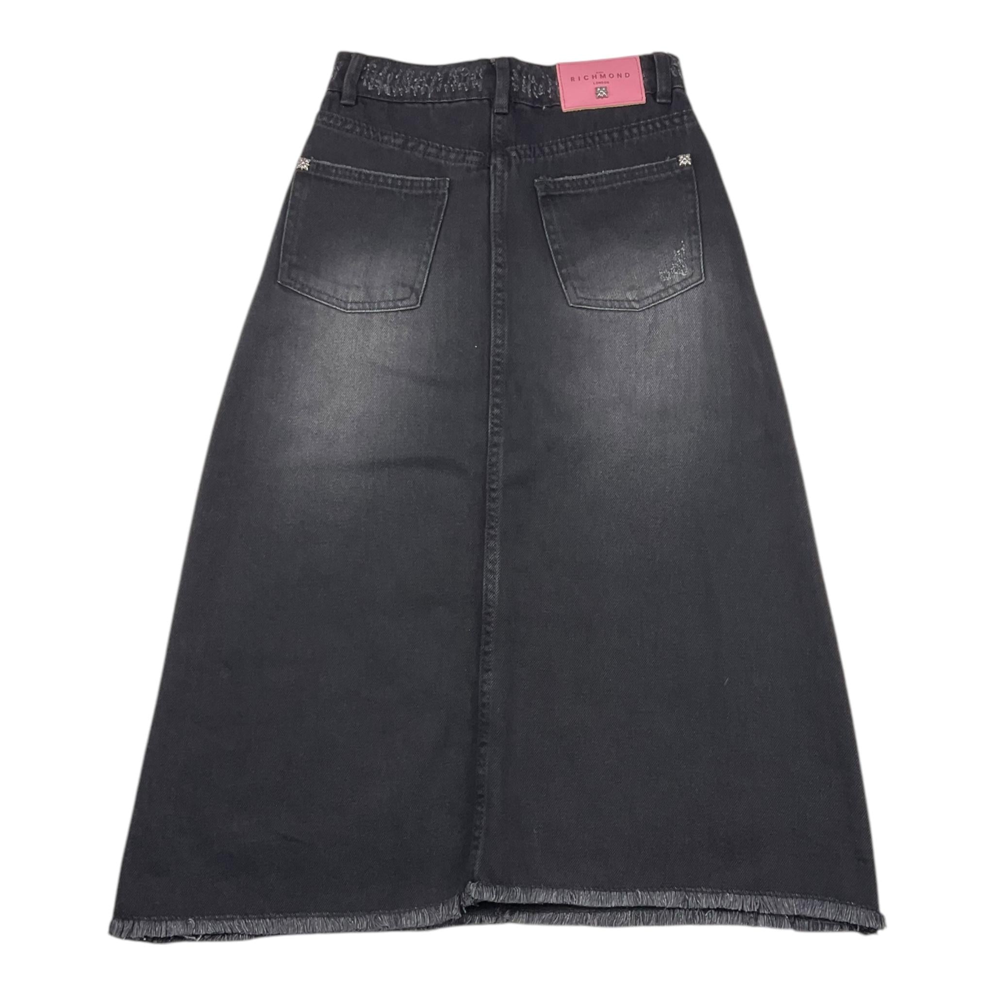 JOHN RICHMOND gonna in denim lunga tinta unita Nero per Bambina RGA25019GO NERO JOHN RICHMOND 