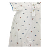 Tartine Et Chocolat Pagliaccetto Mezza Manica Tinta Unita Con Stampe In Contrasto Bianco/Azzurro Per Neonato