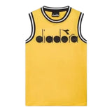 Diadora Canotta Girocollo Tinta Unita Con Stampa Logo Giallo Per Bambino