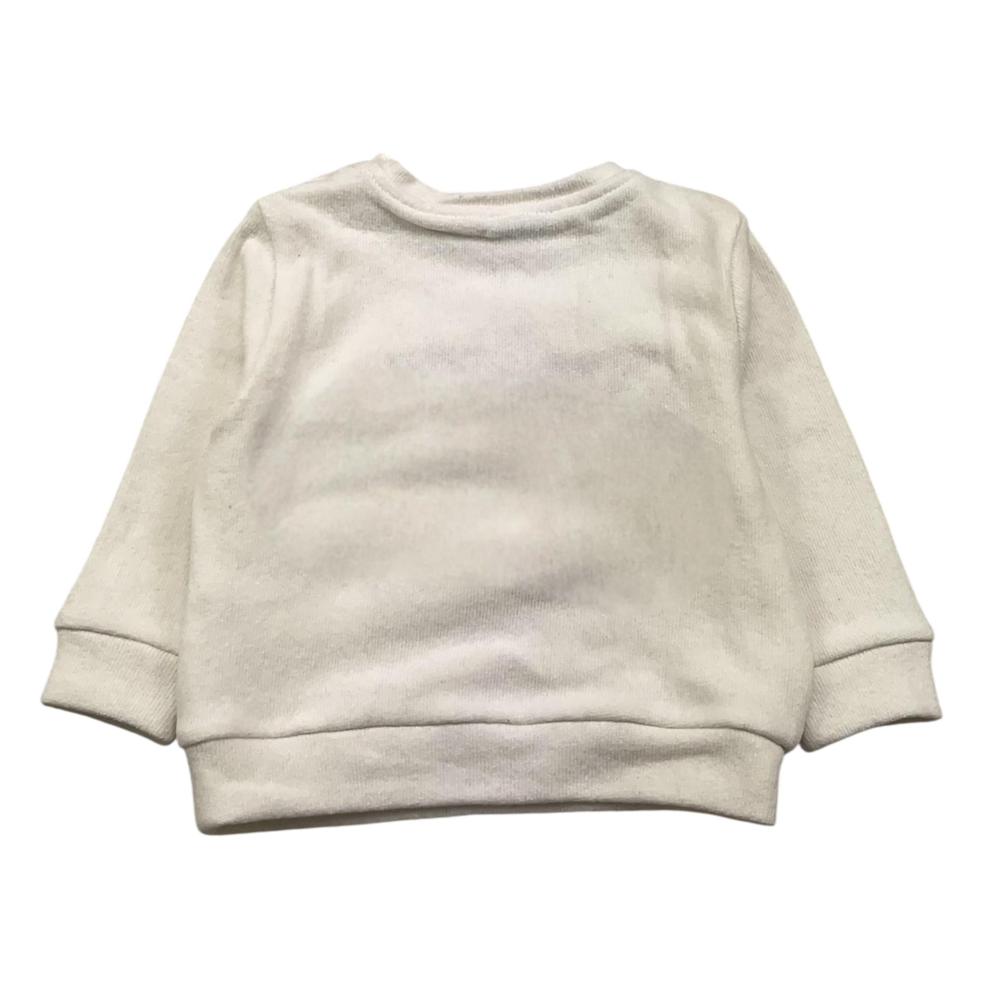 M+E' maglia girocollo tinta unita con stampa scarpe Bianco per Bambina UEM0460J BIANCO M+E' 