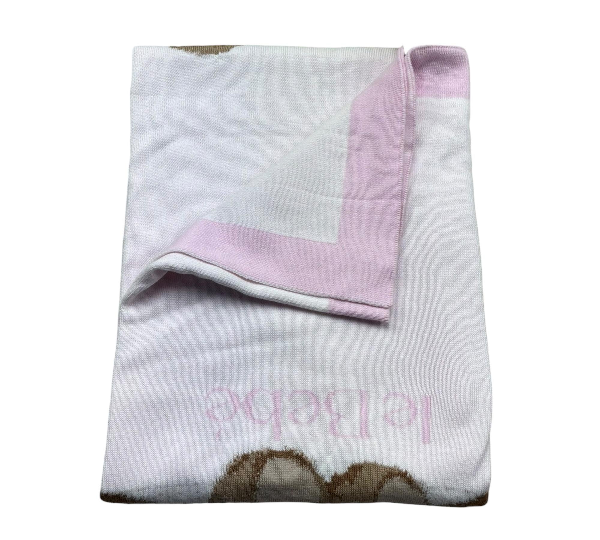 Le Bebe Copert A Tinta Unita con Ricamo per Neonata LBG6314 BIANCO LE BEBE 