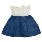 Barcellino Abito Giromanica Bicolore Con Applicazione Bianco/Blu Per Bambina 110310 BIANCO/BLU BARCELLINO 