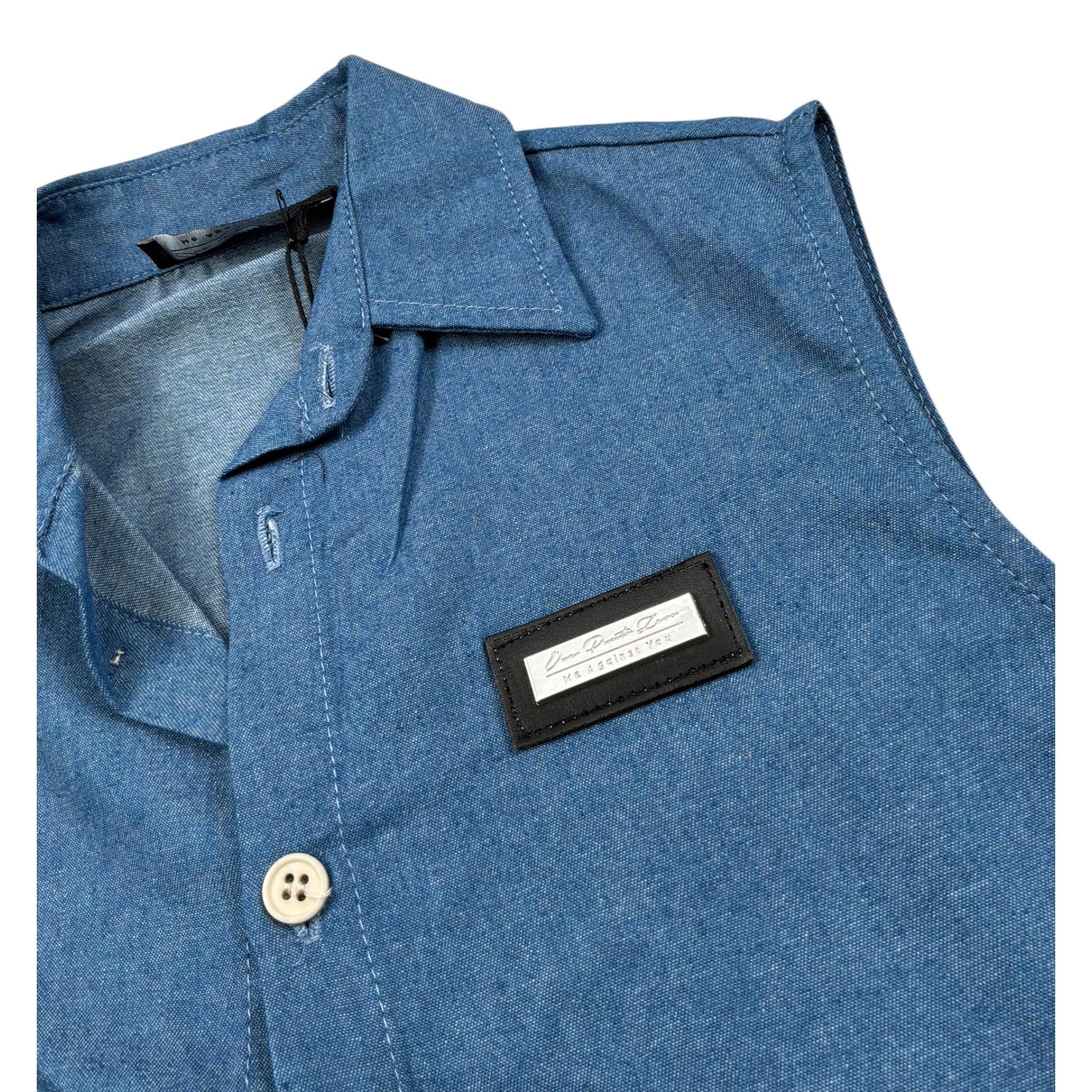 Duepuntozero Camicia Tinta Unita In Denim  per Bambina SMAD3 BLU DUEPUNTOZERO 