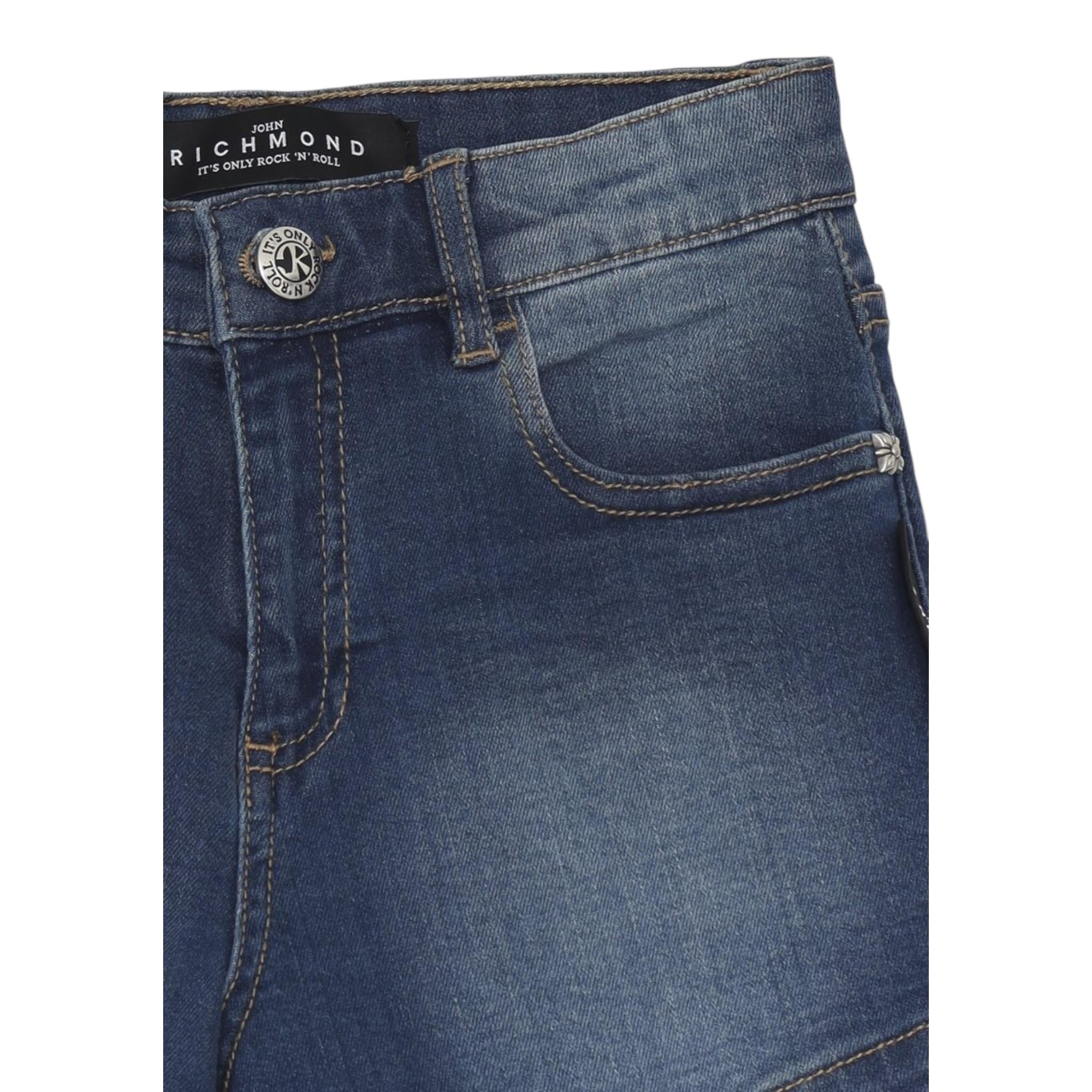 John Richmond Short In Denim con Girovita Regolabile per Bambina RGP25014SHX BLU JOHN RICHMOND 