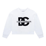 DOLCE & GABBANA felpa tinta unita con logo Bianco per Bambina L5JWAC BIANCO DOLCE & GABBANA 