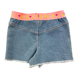 Billieblush Short In Denim Tinta Unita Con Elastico In Vita Azzurro Per Bambina