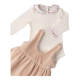 MINI BANDA completo 2pz salopette-body bicolore Bianco/beige per Neonata 3A792X BIANCO/BEIGE MINI BANDA 