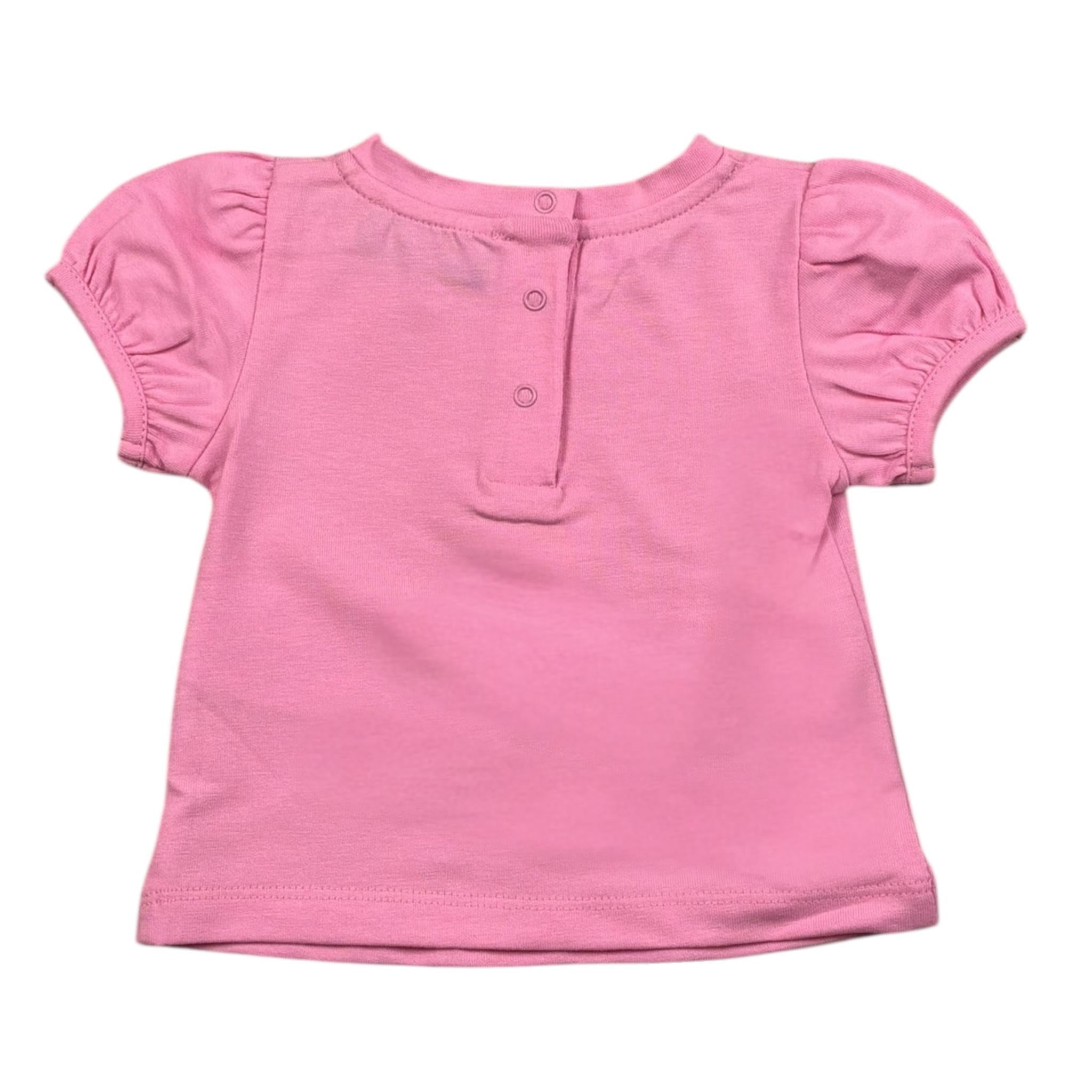 Moschino T-Shirt Girocollo Tinta Unita con Stampa per Neonata MLM02B ROSA MOSCHINO 