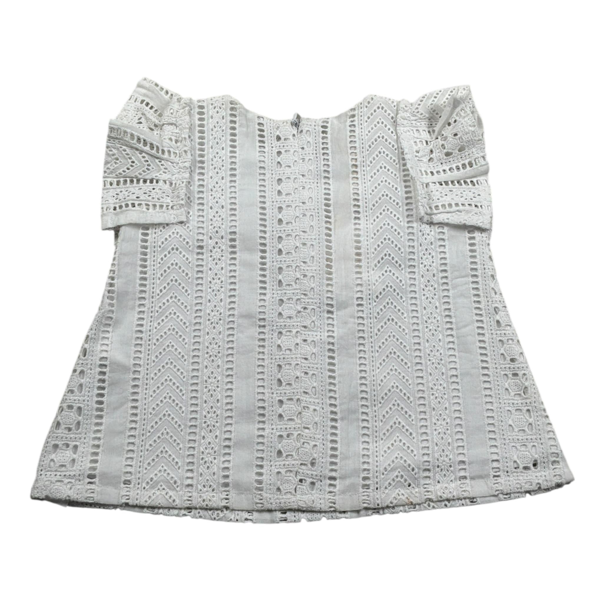 Liu Jo Top Giomanica tinta unita con Ricami Bianco per Neonata KA0110 BIANCO LIU JO 