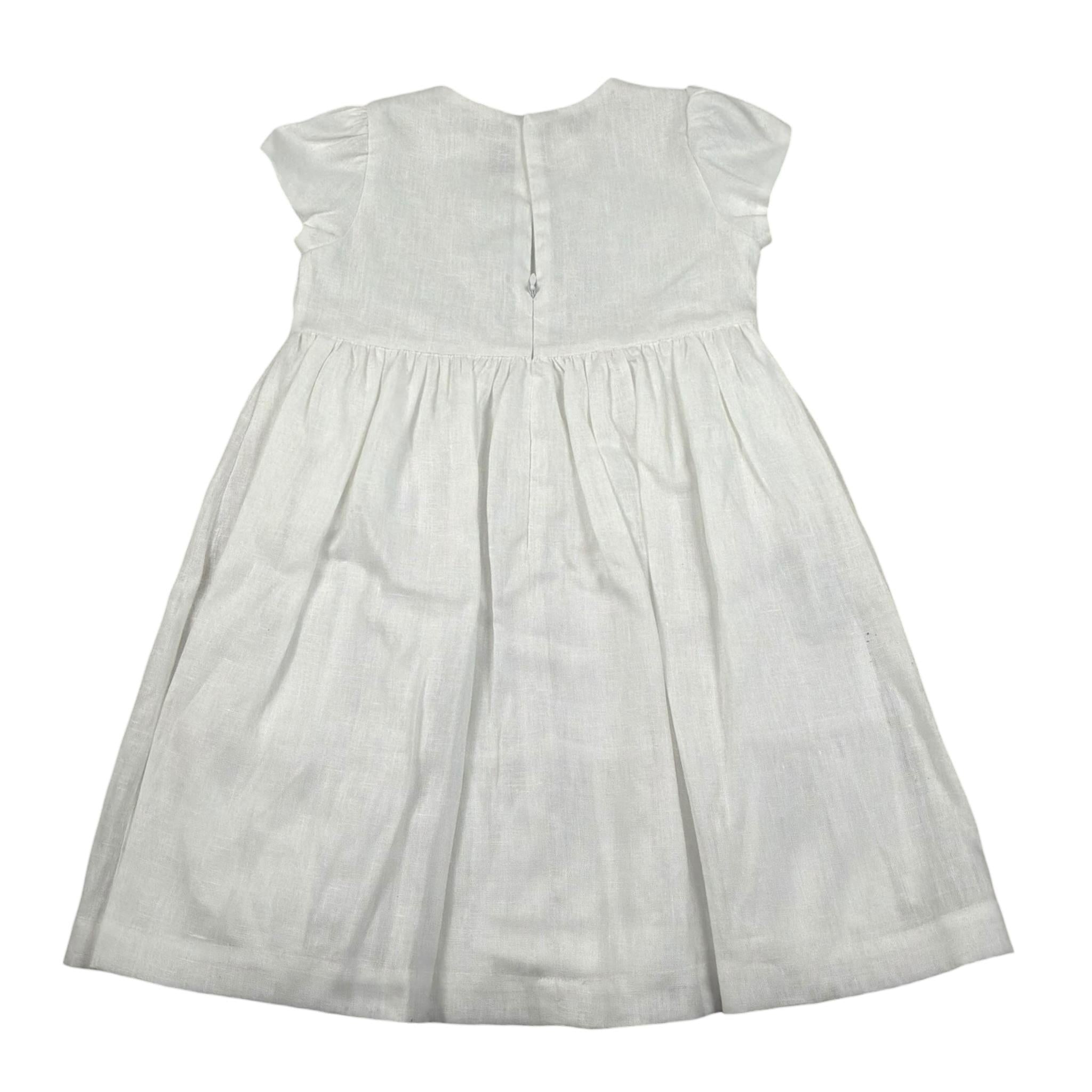 Il Gufo Abito Mezza Manica Tinta Unita con Ricami per Neonata P25VW788L0002 BIANCO IL GUFO 