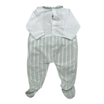 Babyvip Tutina Bicolore con Fantasia A Righe per Neonata T2859 BIANCO/VERDE BABYVIP 