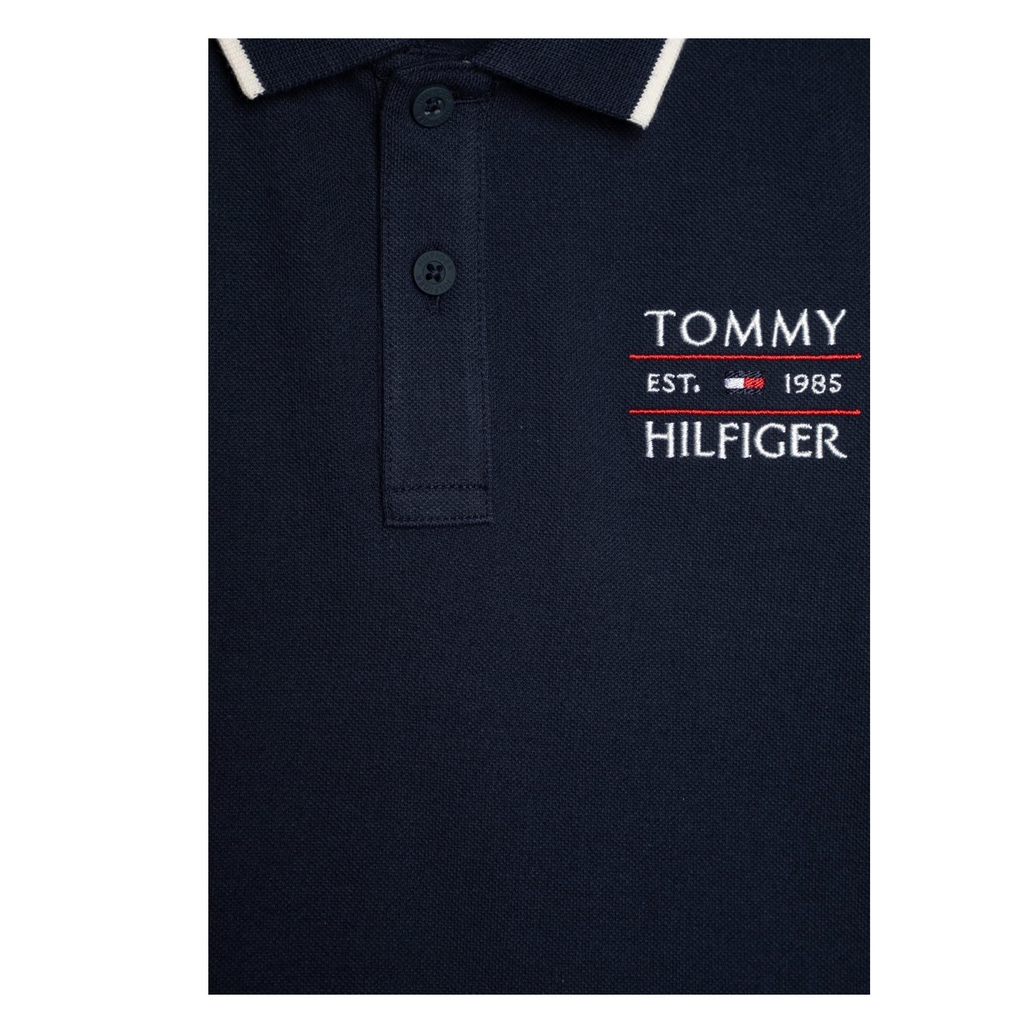 Tommy Hilfiger Polo Mezza Manica con Ricamo Logo Blu per Bambino KB0KB09524X BLU TOMMY HILFIGER 