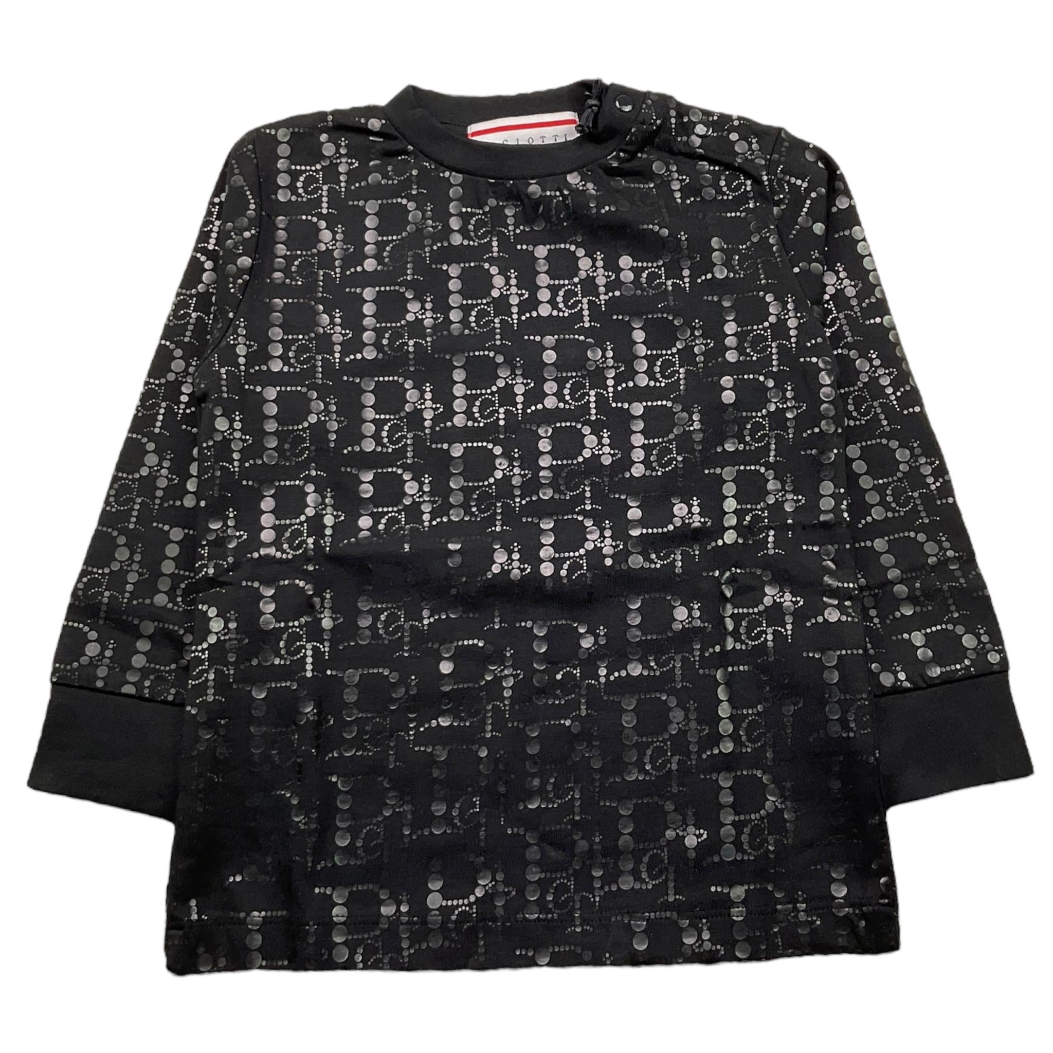 CESARE PACIOTTI shirt girocollo tinta unita con stampa Nero per Neonato TSP5351BX NERO CESARE PACIOTTI 