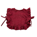 CALAMARO gilet tinta unita con balze Bordeaux per Neonata 14015 BORDEAUX CALAMARO 