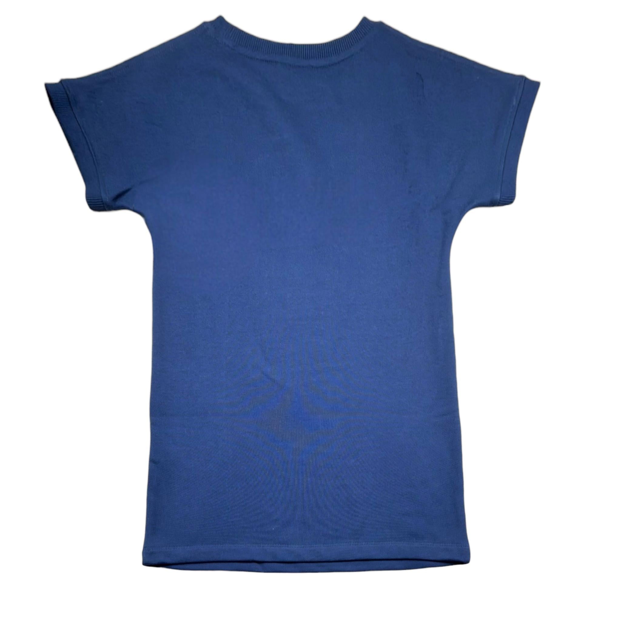 Moschino Abito Mezza Manica Tinta Unita con Stampa per Bambina HBV0EA BLU MOSCHINO 