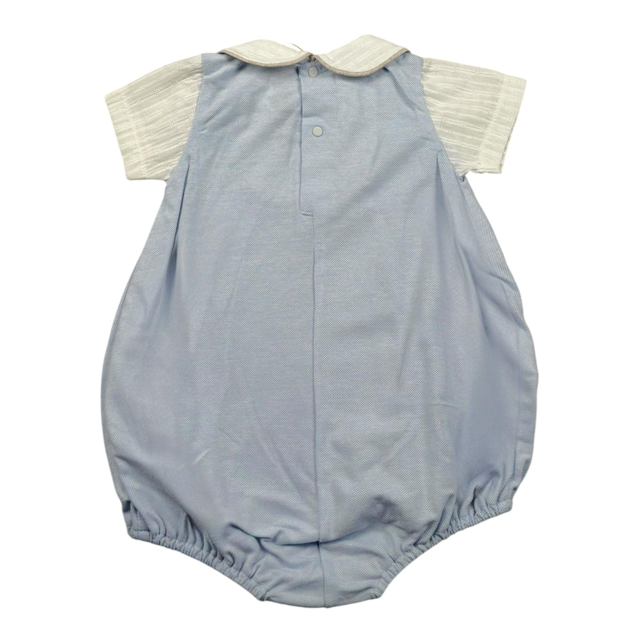 La Stupenderia Pagliaccetto Bicolore con Colletto per Neonata TBTT57 AZZURRO LA STUPENDERIA 