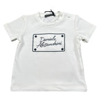 Daniele Alessandrini T-Shirt Girocollo Tinta Unita con Stampa per Neonato 1296M00179X BIANCO DANIELE ALESSANDRINI 