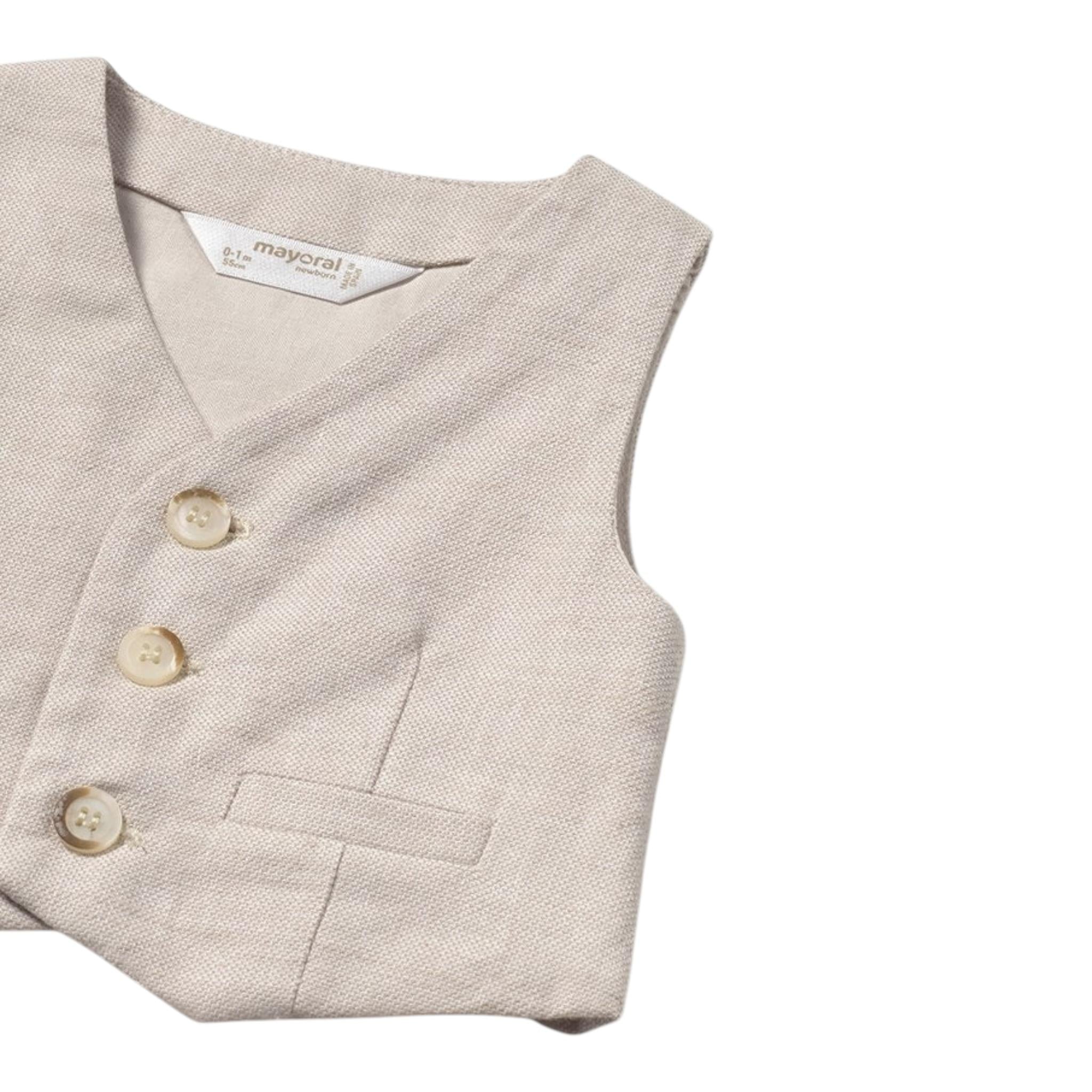 Mayoral Gilet Tinta Unita per Neonato 1394XX BEIGE MAYORAL 