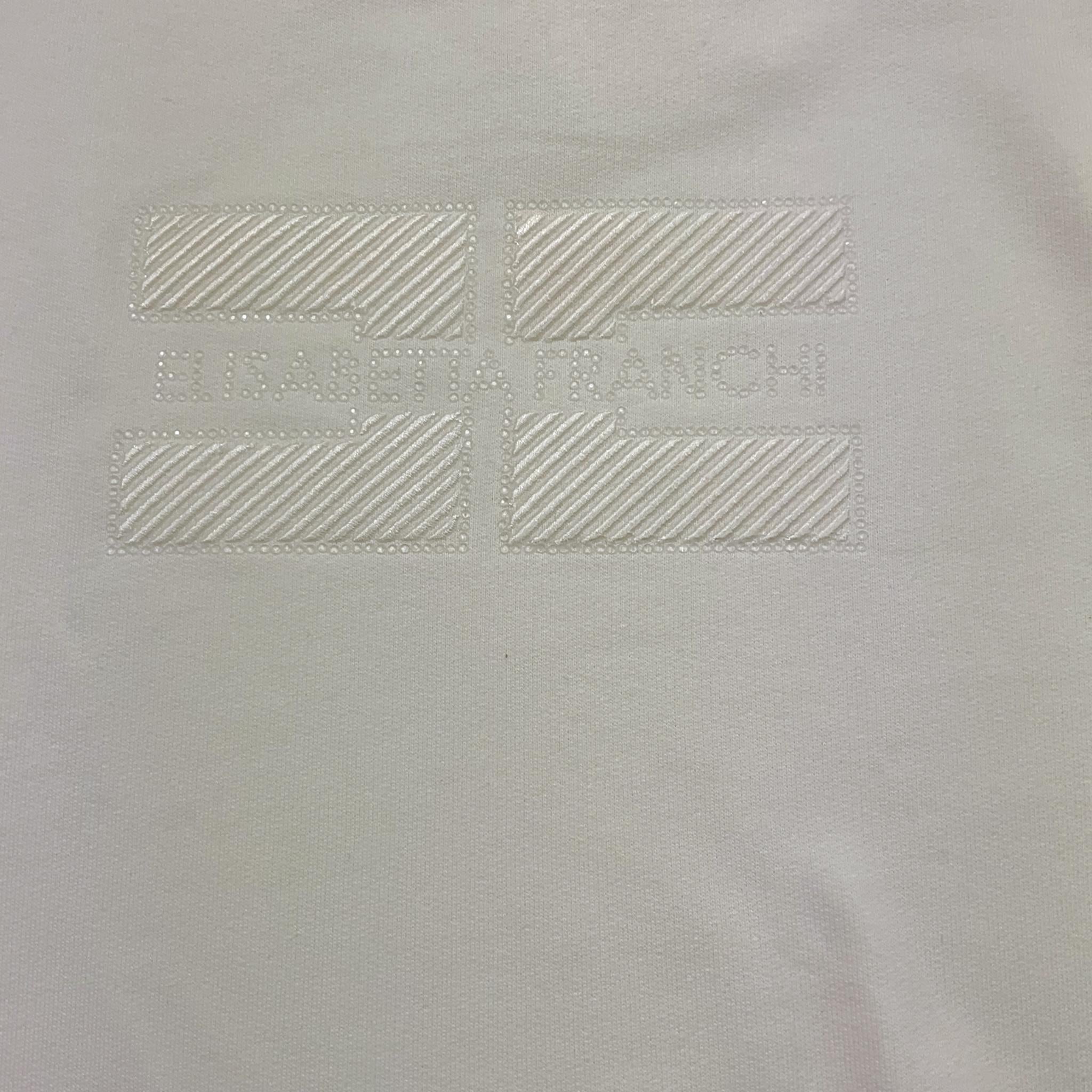 Elisabetta Franchi Felpa Girocoll Tinta Unita con Applicazioni Brillantini per Bambina EFFE148 BIANCO ELISABETTA FRANCHI 