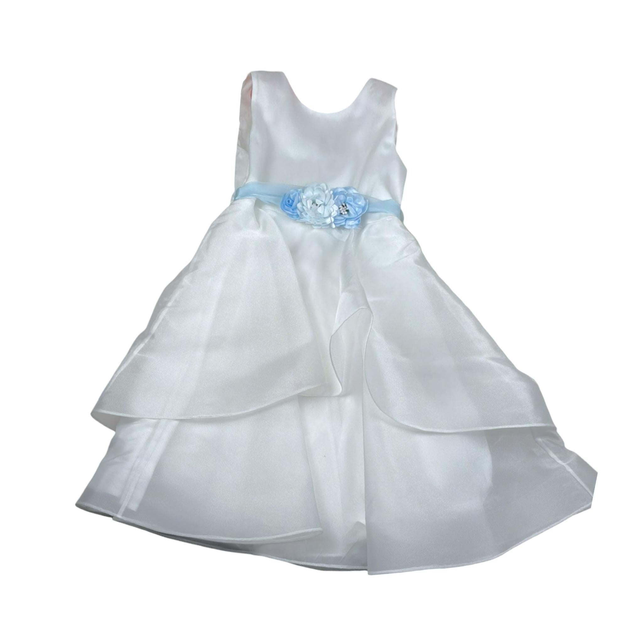 Isabel Abito Cerimonia Tinta Unita Giromanica per Bambina 24C358S BIANCO ISABEL 