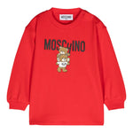 MOSCHINO abito felpa girocollo tinta unita con stampa Rosso per Neonata MDV0BNXXX ROSSO MOSCHINO 