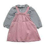 CALAMARO completo 2pz salopette-camicia tricolore fantasia a quadri Rosa per Bambina 21272 ROSA CALAMARO 