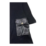 NAIDA abito manica lunga tinta unita con tasche Nero per Bambina NAAB269 NERO NAIDA 