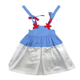 Ilfarobimbi Abito Bicolore con Fiocchi per Bambina IFB50586J BIANCO/AZZURRO ILFAROBIMBI 