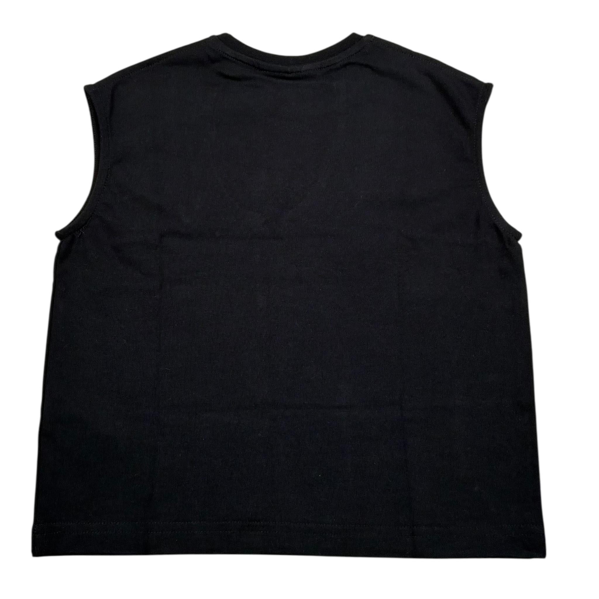 Yes London Canotta Girocollo Tinta Unita con Logo per Bambino JR2138M NERO YES LONDON 